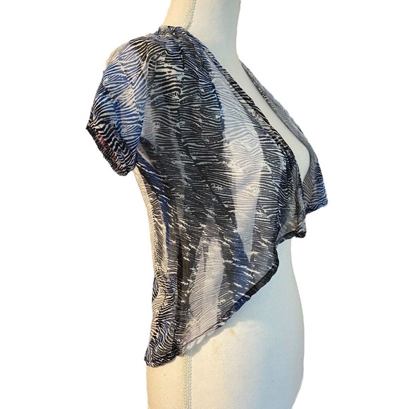 LuLaRoe Bianka Kimono Girl Size 1 US 2T-4 Open Cardigan Shrug Multicolor Striped - Picture 4 of 8